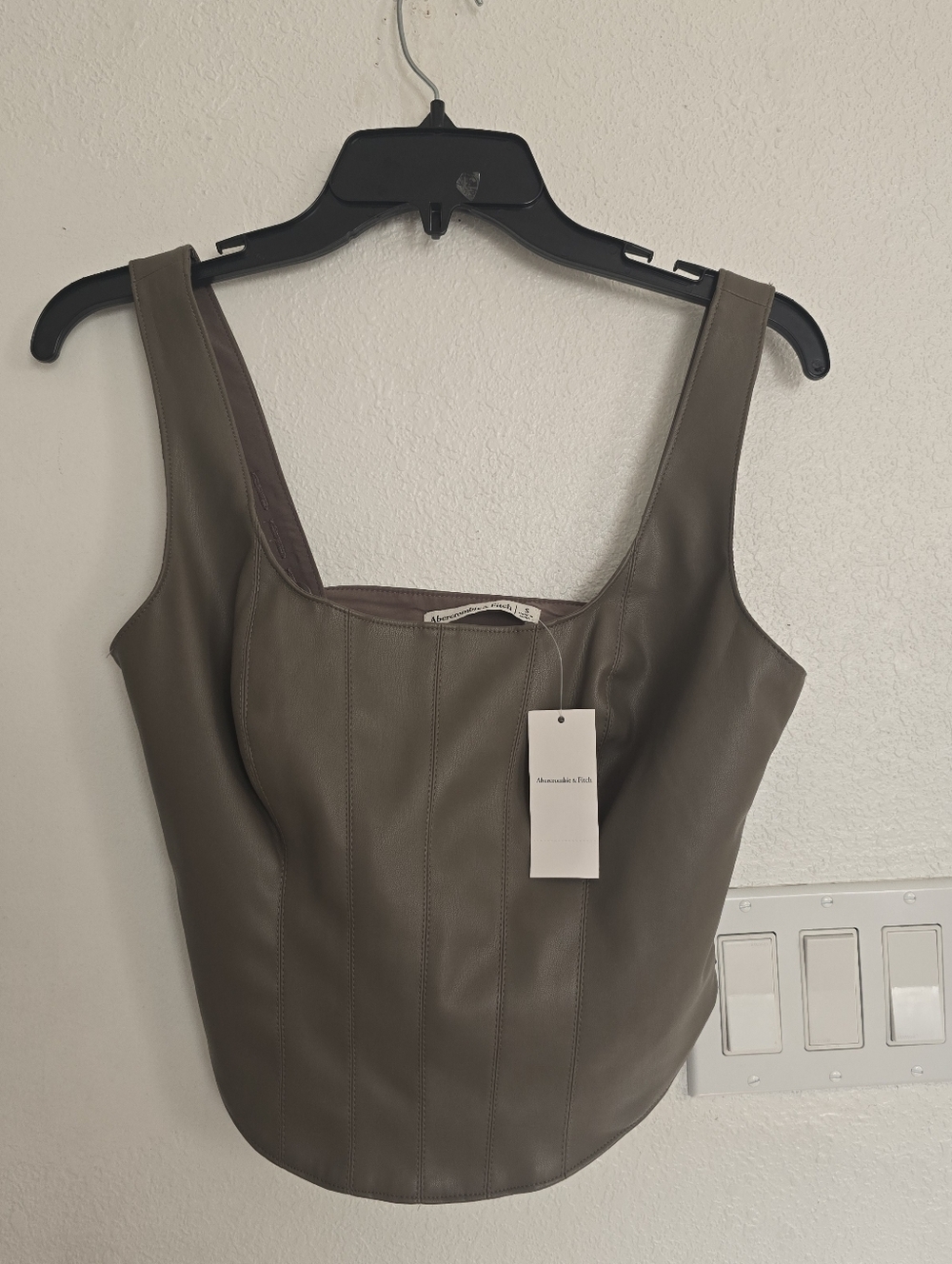 Abercrombie & Fitch Faux Leather Corset Size Small In Green